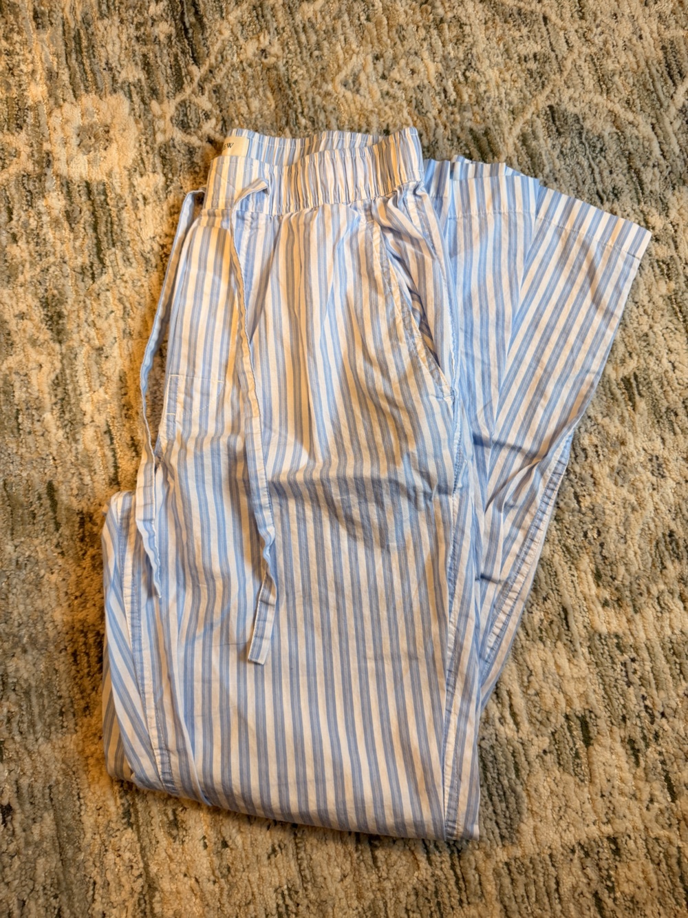 J. Crew Light Blue and White Striped Flat Front Shorts